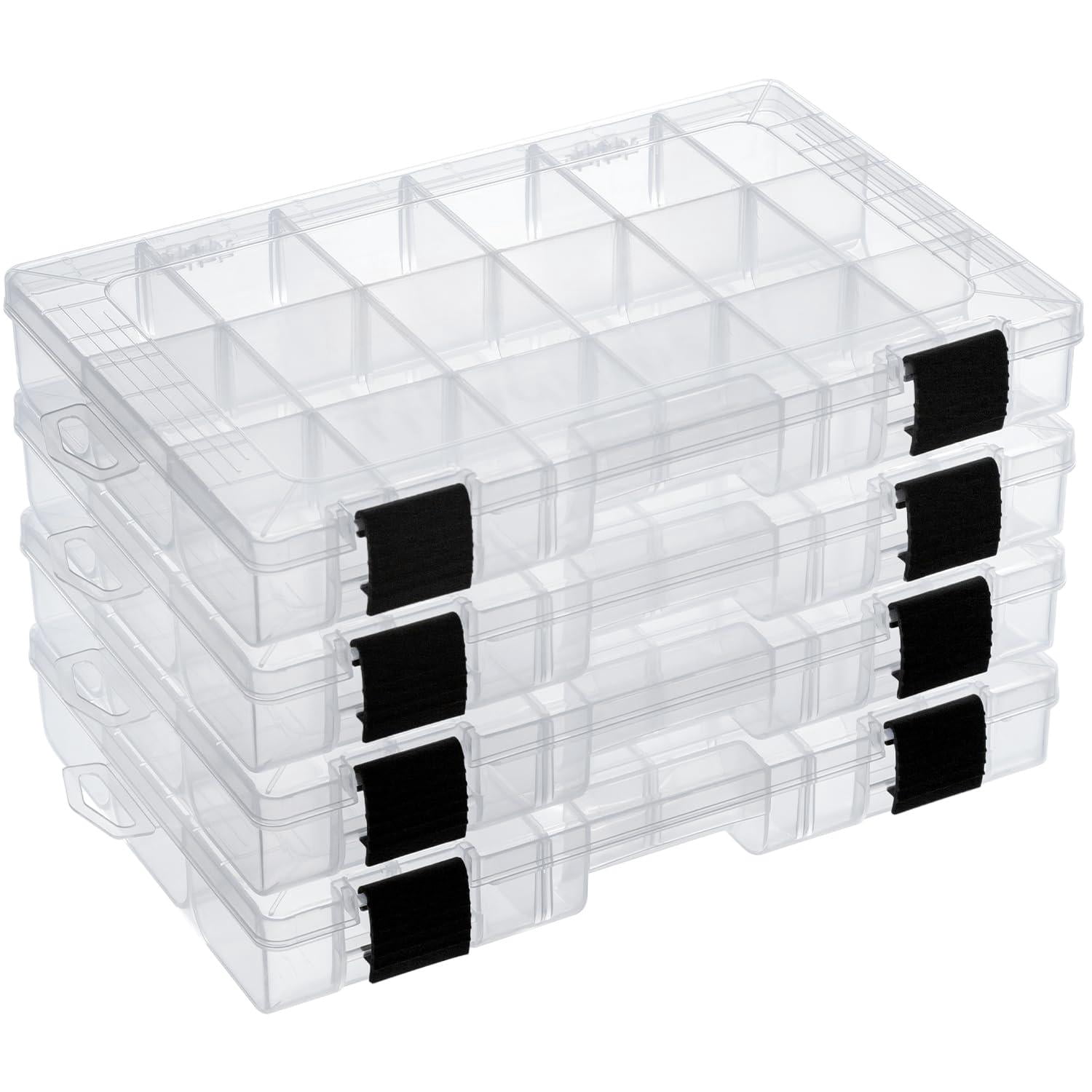 3600 Tackle Trays  Plastic Storage Organizer Box With Removable Dividers - Boxes Fishing 3700 2 Packs/4 Packs