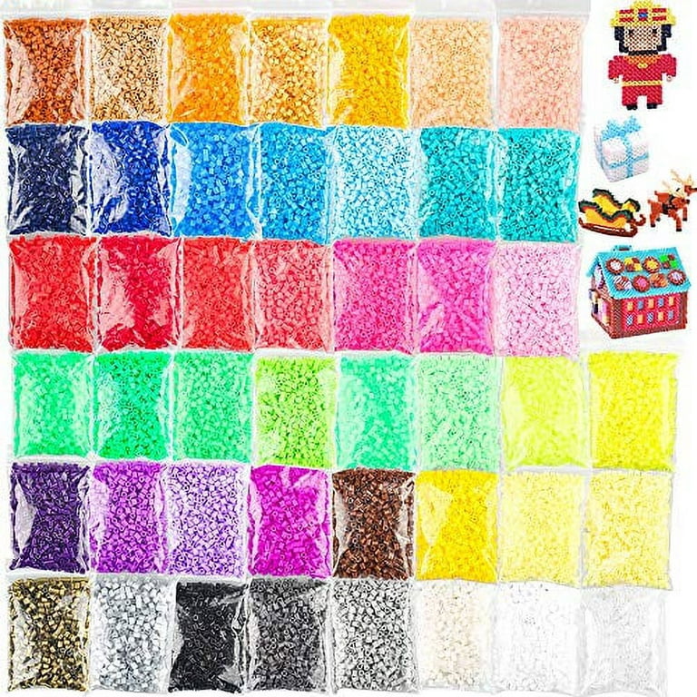 36000 Pcs Value Pack Fuse Beads 45 Colors, Bulk Assorted Multicolor Perler  Beads for Kids and Chilren Crafts with Ironing Papaer 