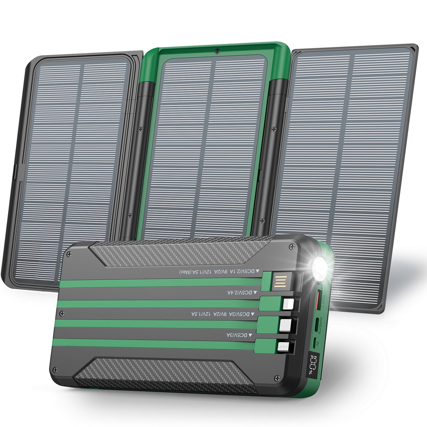46800mAh Solar Charger Power Bank 20W Fast Charging with Cables Compatible for iPhone, Android Phone