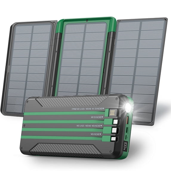 46800mAh Solar Charger Power Bank 20W Fast Charging with Cables Compatible for iPhone, Android Phone