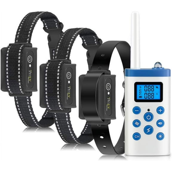 3600Ft Dog Training Collar,Shock Collar With Remote&Auto Modes,Rechargeable Dog Shock Collar for 3 Dogs,Bark Collars With 3 Modes Beep,Vibration&Static Shock, IPX7 Waterproof