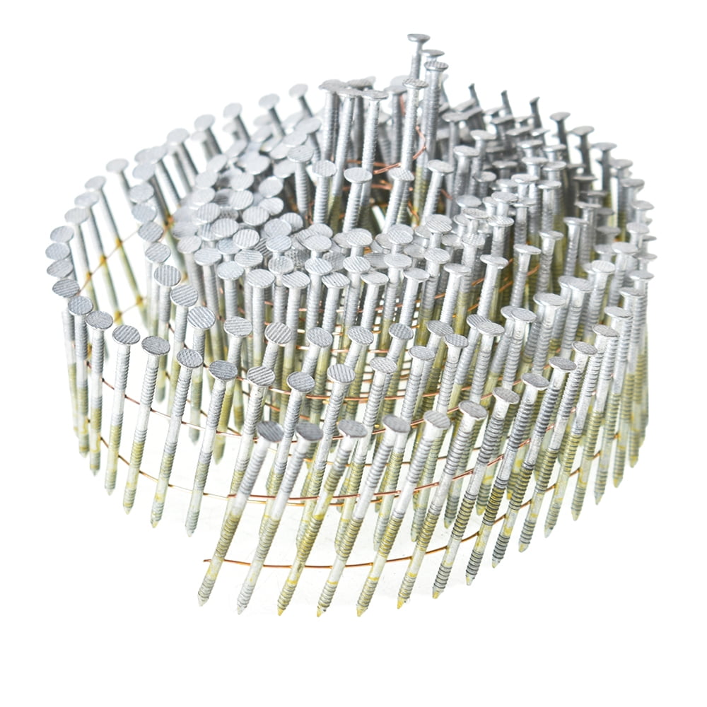 Timunr 3600 Count Siding Nails 15 Degree 2-1/2 Inch X .092 Inch Collated Wire Coil Full Round Head Ring Shank Hot-Dipped Galvanized