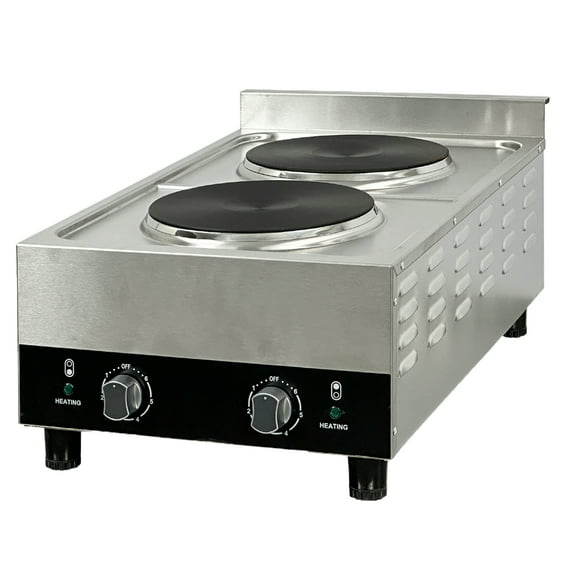3600W Commercial Electric Two Burner Hot Plate Stove Range 240V/60Hz NSF Certified