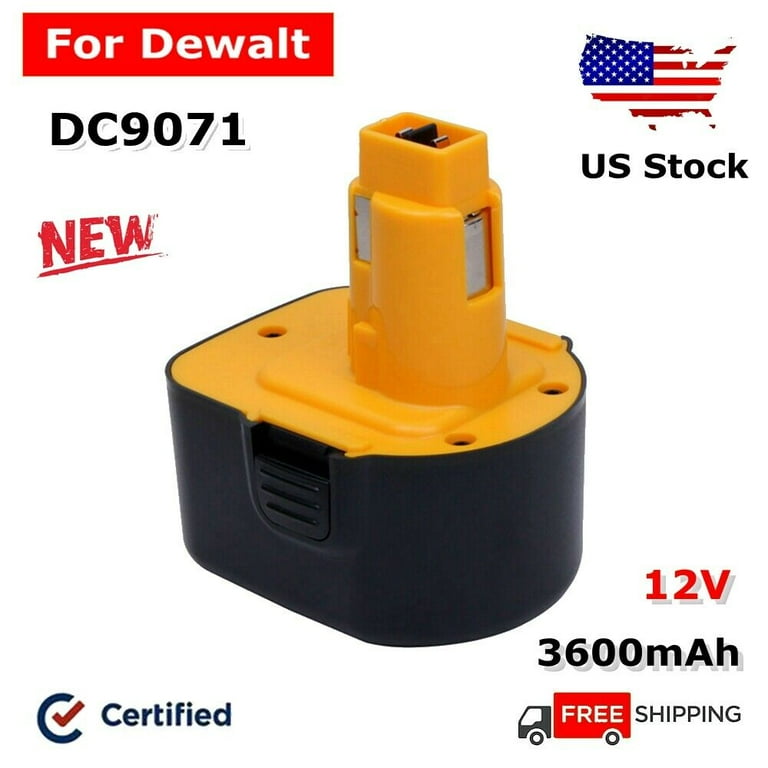 3600mAH 12V XRP Battery For DEWALT DC9071 DW9071 DW9072 DW953 DW965 DW972 Ni Mh