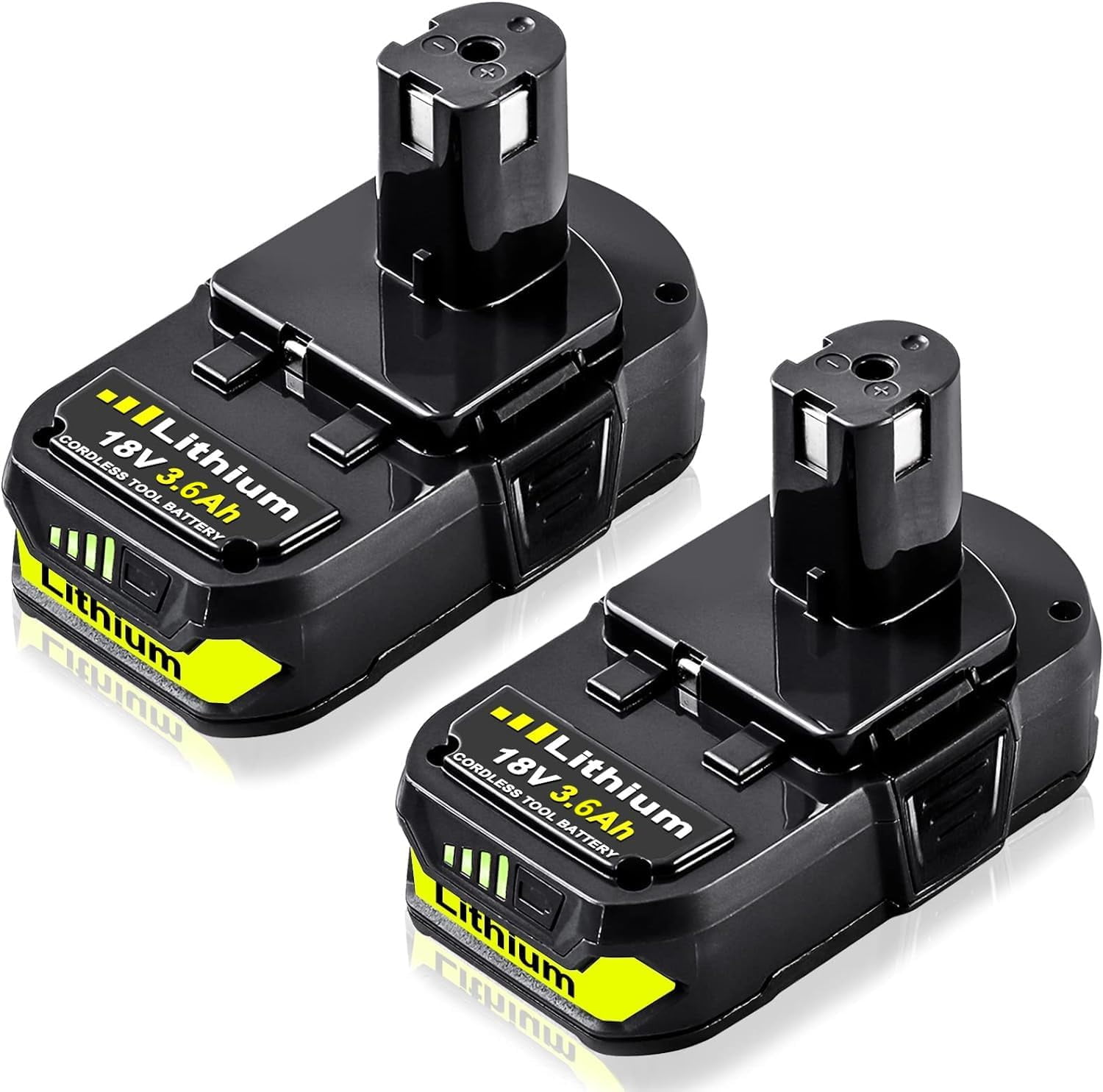 3600mAh 18Volt Battery for Ryobi 130429054 Battery 18V Li-ion P102 3.6Ah 2Pack