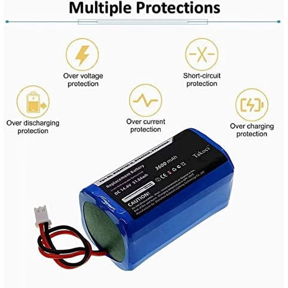 3600mAh Replacement Battery for Shark RV1001AE RV850 RV761 Robot Vacuum, Compatible with RVBAT850