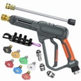 thumbnail image 1 of 3600psi 5.5 Gpm High Pressure Washer Gun with Swivel Ends, M22 14mm & 15mm Fitting, 3/8 inch USA-NPT Thread, 7 Nozzle Tips, Replacement Extension Wand, 1 of 9