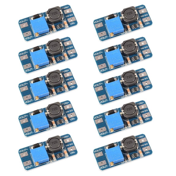 3608 - boost converter - 2 modules, adjustable boost voltage regulator board - 2-24 to 5-28 output voltage (10 pack)