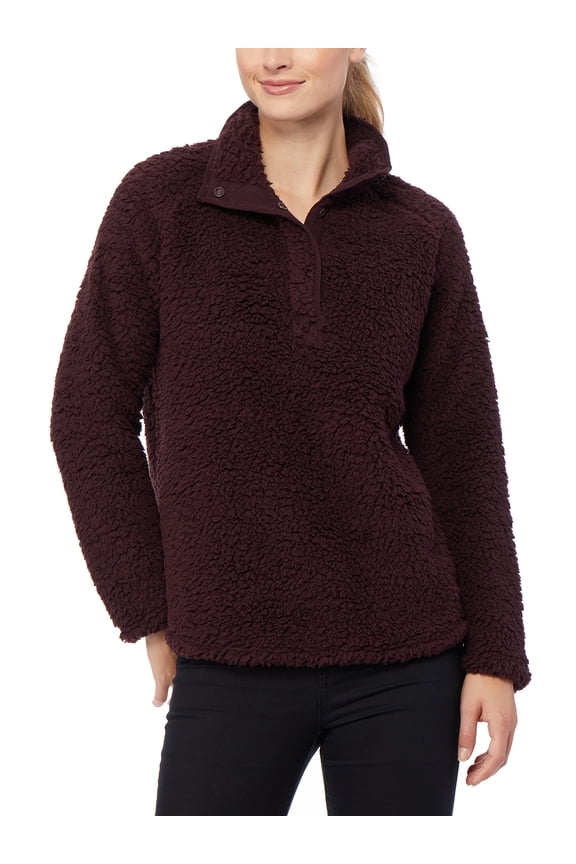 Women's Soft Sherpa Half Buttoned Pullover