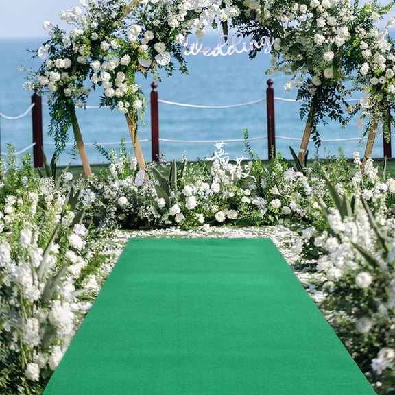 360GSM Thick Green Aisle Runner 33Ft Runway Rug for Wedding Ceremony Movie Theme Party Proposal Decorations