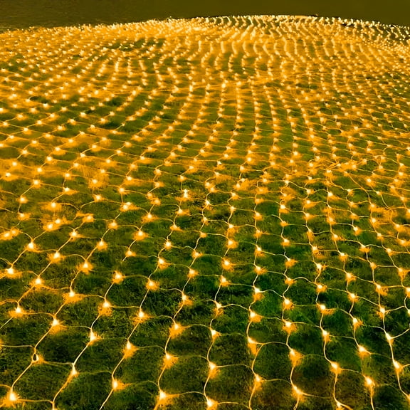 360LED Outdoor Net Lights 12x15ft, 8 Modes Shrub Cover Lights with Adjustable String, Waterproof Fairy Lights for Garden Bushes Lawn Fence Wedding Christmas Decoration
