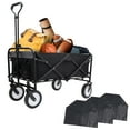 thumbnail image 1 of 360Lbs Collapsible Foldable Wagon Cart with Strapping System ,Beach Wagon Utility Cart Utility Wagon Grocery Cart for Camping Shopping Sports Gardening Fishing Supports 3PCS Plastic Liner Bag Black, 1 of 1