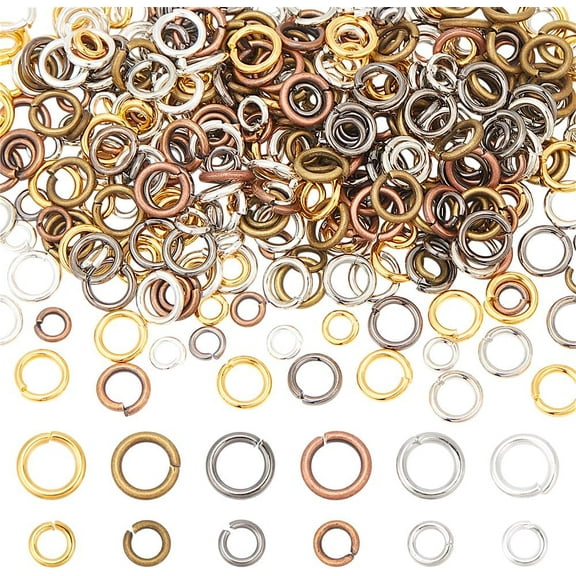 360Pcs 12 Styles Jump Rings 2.4-4mm Brass Open Jump Ring Unsoldered Ring Connectors Small Split Ring Jewelry Making Findings Bronze