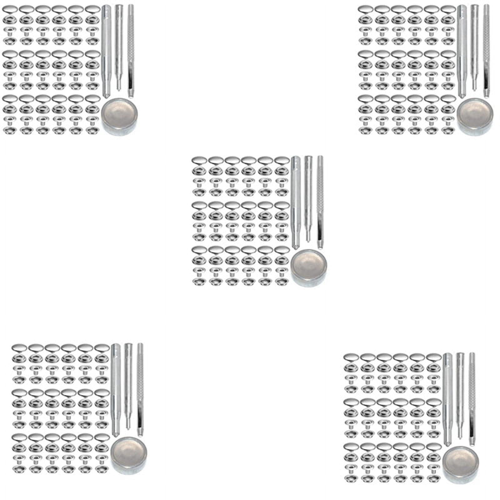 360Pcs 15MM Stainless Steel Fastener Snap Stud Button for Marine Boat Canvas with Punching Set Tool Kit Silver