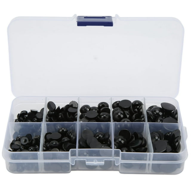 360Pcs Black Round Doll Eyes Multi Sizes Convenient Resin Flat Back