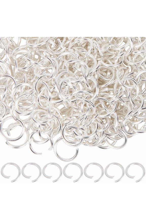 360Pcs Open Jump Ring Silver Split Rings Bulk 10mm Metal Iron Round Loop Circle 1.4mm Thick Connector Opener Bracelet Necklace Repair Findings for Jewelry Making Keychain DIY Craft Supplies Grey DIY