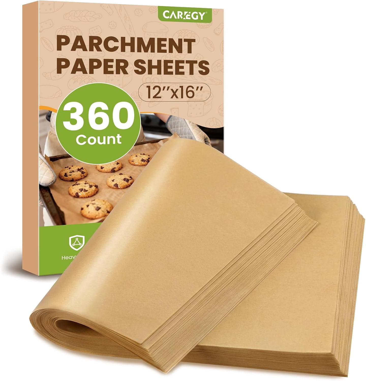 360Pcs Unbleached Parchment Paper Sheets, 12 x 16 Inch,Precut Non-Stick ...