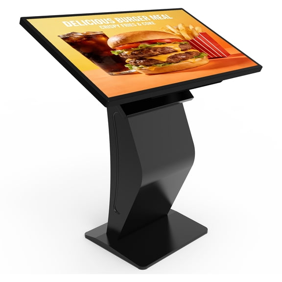360SPB 32" Black Self-Service Touch Screen Kiosk with Android OS, LCD Display for Restaurants & Menu Ordering