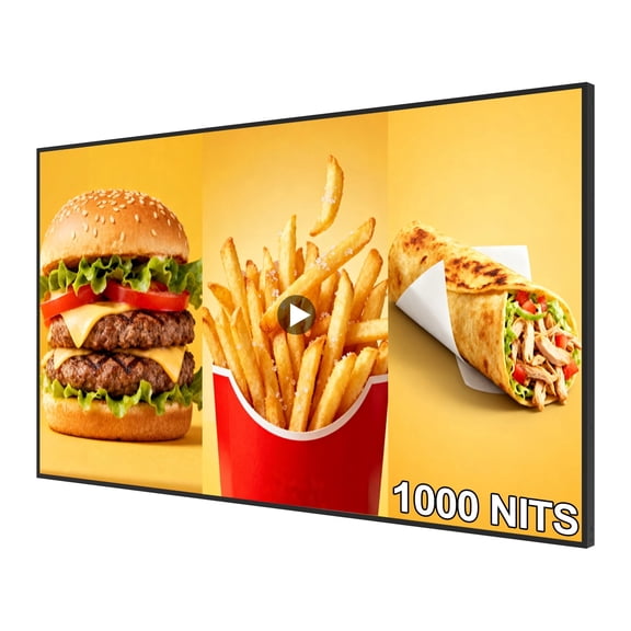 360SPB 49" Digital Signage Display, 2K 1000 Nits LCD Advertising Display, Android CMS, USB Plug & Play, Split Screen, 24/7 Operation, for Retail Stores, Restaurants & Shopping Malls