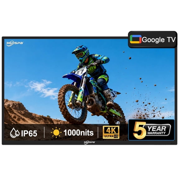 Pyimgus 65 inches outdoor TV, 178 Viewing Angle Smart outside TV, IP65 waterproof TV, 1000nits TV for Outside, Exterior TV for partial sun
