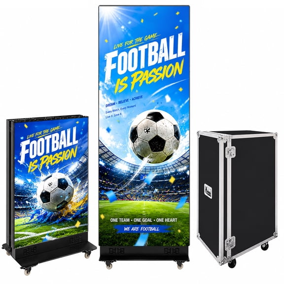 360SPB 80 Inch P1.86 GOB LED Digital Signage Display, Foldable Seamless Stitching Kiosk,LED Screen Poster with Flight Case, Commercial Advertising Display for Events, Rentals and Weddings