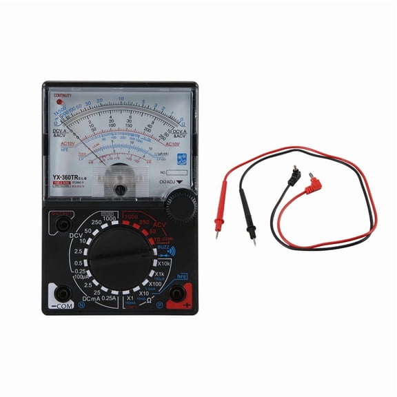 -360TRE-L-B Pointer Multimeter AC DC Measure with Tester Pen Indicator Light Beeping Ammeter Voltmeter Resistance
