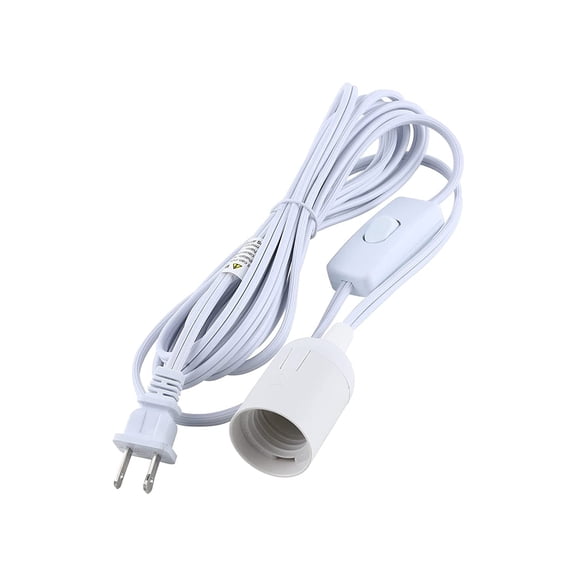 360W 12Ft Hanging Lantern Extension Cord Cable, E26/E27 Pendant Light Socket On Off Inline Cord Switch Control Lamp, White