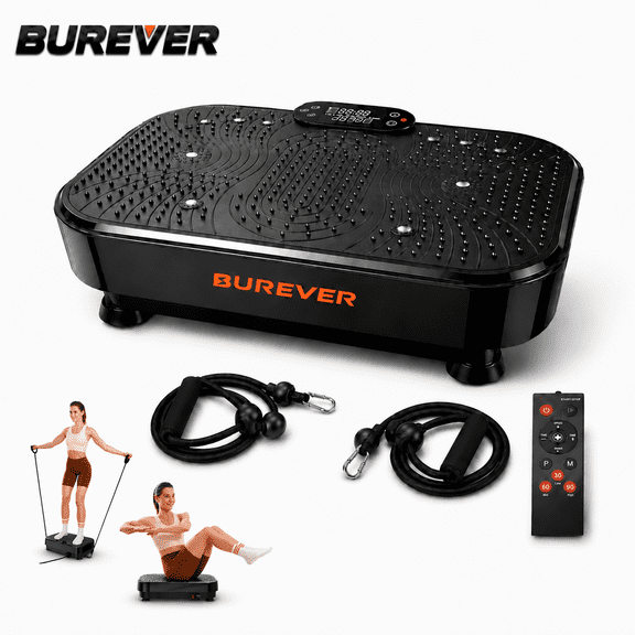 Burever Vibration Plate Exercise Machine, Whole Body Vibrating Plate for Lymphatic Drainage, 150W Quiet Motor, 360lbs Capacity, Vibration Exercise Equipment Machine for Weight Loss & Fitness