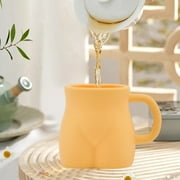 360ml Hippie Hop Silicone Coffee Mug - Yellow, Dishwasher, Microwave, Freezer & Oven Safe - Reusable & Shatterproof for BBQs, Beach Days & Picnics