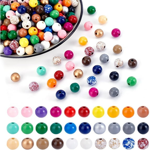 360pcs 30 Colors Wooden Beads 16mm Wood Beads Craft Beads Round Colorful Beads Natural Wooden Spacer Beads