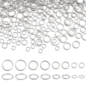 360pcs 4 Sizes Closed Jump Rings 6/8/10/12mm Linking Ring Silver Bracelet Ring O Rings Alloy Jewellery Connectors for Earring Necklace Keyachain Making 16~18 Gauge DIY