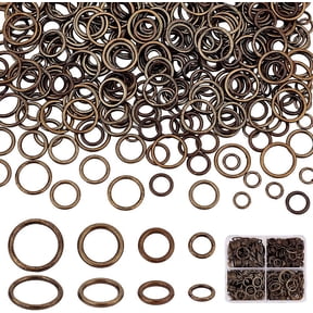 360pcs Closed Jumps Rings 6/8/10/12mm O Rings Brass Soldered Jump Rings 16~18 Gauge Bronze Round Chainmail Rings Jewelry Connector