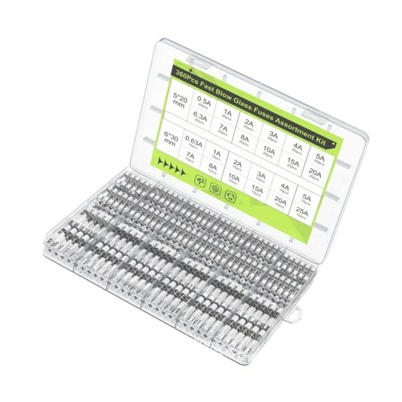 Mixed Glass Household Fuses 6x30mm & 5x20mm Fuses Flame Retardant Fuses Electrical Fuses for Domestic Mains Plugs