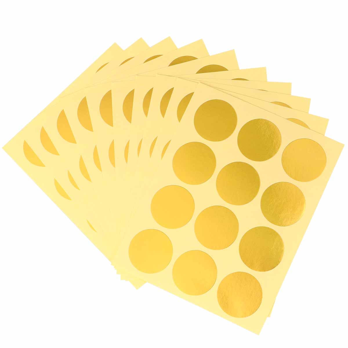 Gold Foil Serrated Self-Adhesive Labels 1.5inch Gold Embossing Seals  Stickers for Certificate 180Pcs 