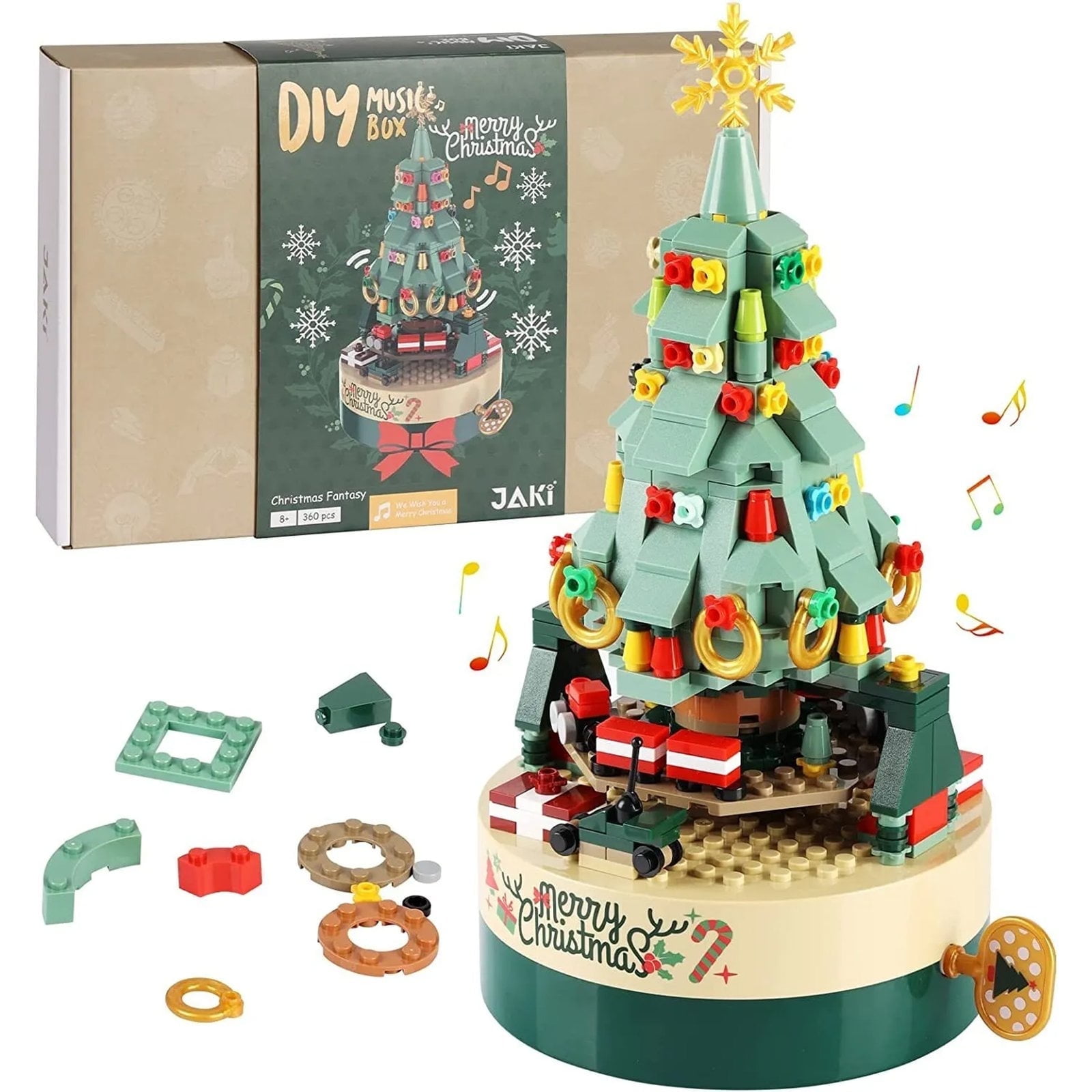 360pcs Merry Christmas Tree Building Block Kits DIY Music Box for Kids ...