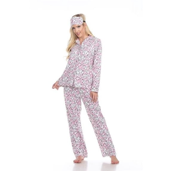 3610-12-M Grey Cheetah Three-Piece Pajama Set - Medium