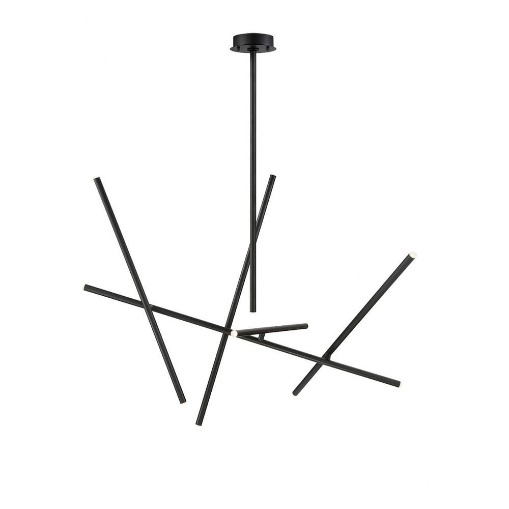 Black Frosted 10-Light LED Abstract Chandelier