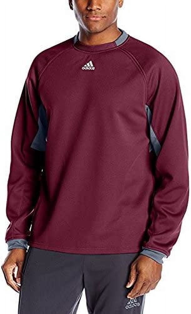 362F Adidas Mens Climawarm Fielders Fleece Sweatshirt Maroon Onix Grey M