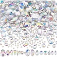 thumbnail image 1 of 362pcs Sew on Rhinestones 16 Styles Acrylic Sewing Crystals Mixed Shape Flatback Gemstones Faceted Glass Rhinestone with Holes, 1 of 7
