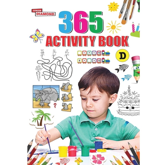 365 Activity Book D For Kids Match the Pair, Find the Difference, Puzzles, Crosswords, Join the Dots, Colouring, Drawing, (Paperback)