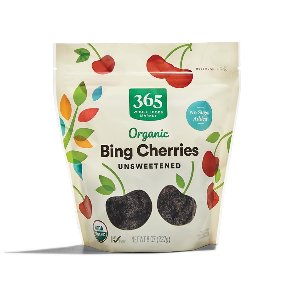 365 By Whole Foods Market, Cherries Bing Dried Unsweetened Organic, 8