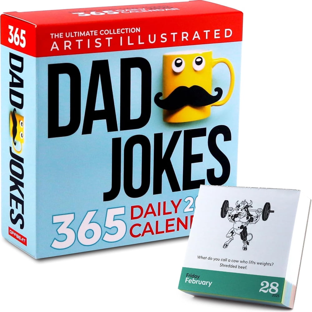 365 Daily Jokes Calendar 2025 New Dad Jokes Desk Calendar with Artist