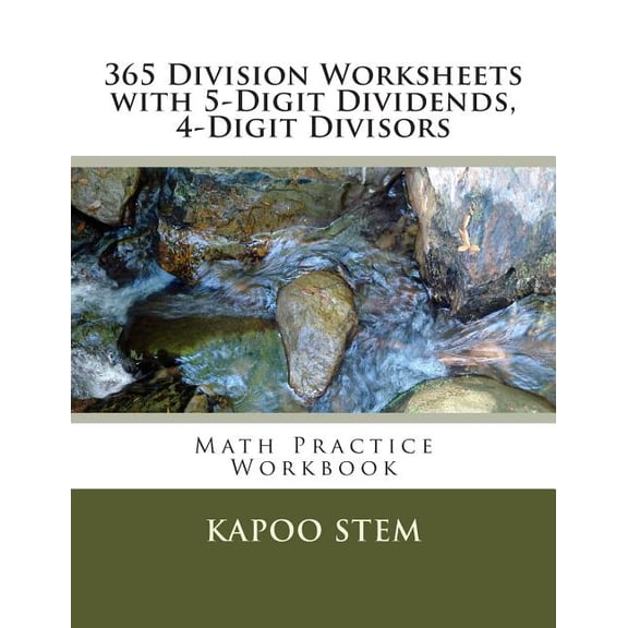 365 Division Worksheets with 5-Digit Dividends, 4-Digit Divisors: Math Practice Workbook