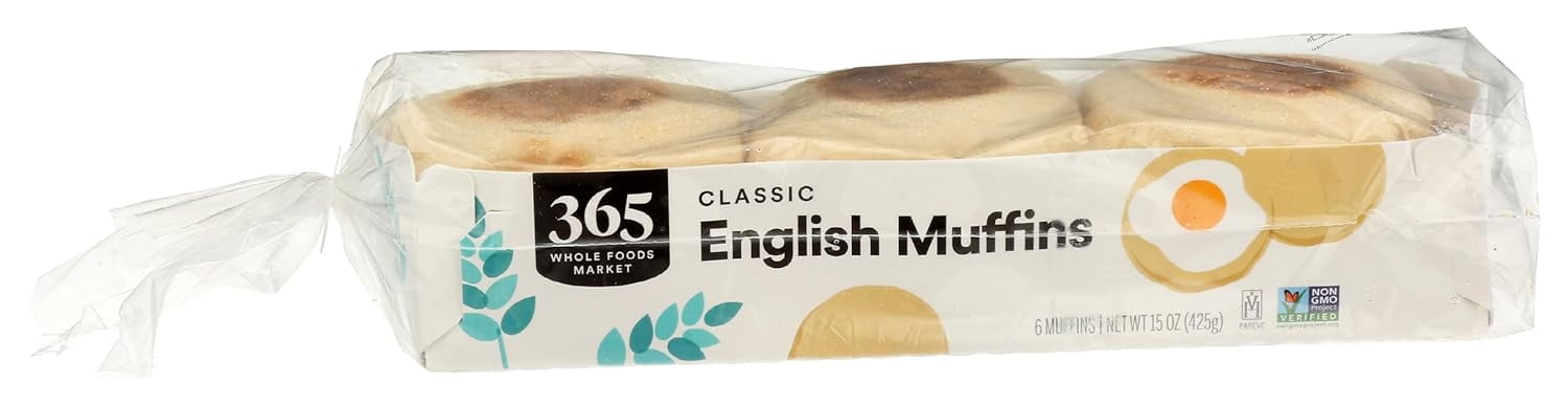 365 Everyday Value, White English Muffins, 15 oz, 6 CT