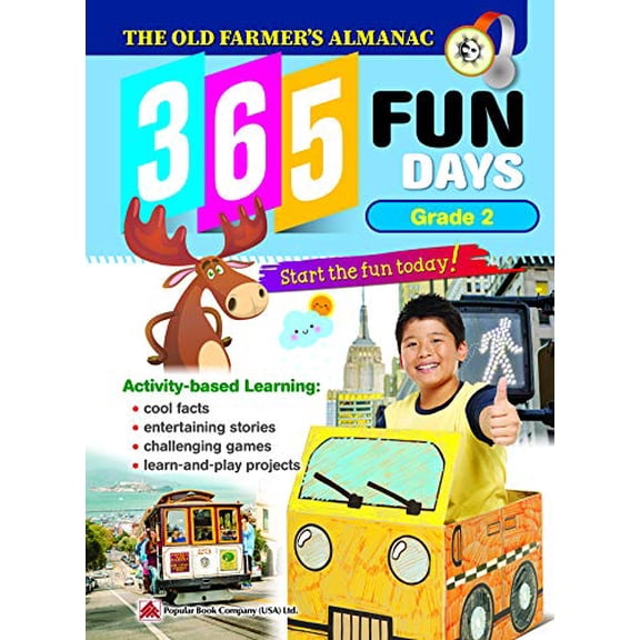 Pre-Owned The Old Farmer's Almanac 365 Fun Days: Grade 2 - Activity Workbook for Second Grade Students - Daily Activity Book, Coloring Book, Educational Workboo (Paperback) 1942830394 9781942830399