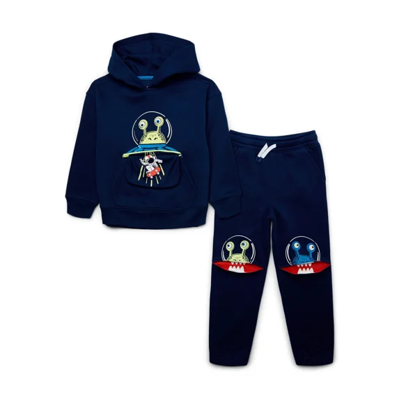365 Kids Boys' Mix and Match Hoodie and Jogger Outfit Set, 2-Piece, Sizes 4-10