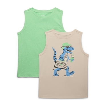 365 Kids Boys Mix and Match Multipack Graphic & Pocket Tanks, 2-Piece, Sizes 4-10