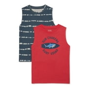 365 KIDS FROM GARANIMALS 365 Kids Boys Mix and Match Tank Tops, Pack of 2, Sizes 4-10