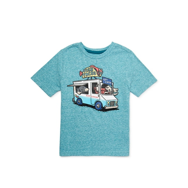 365 Kids Boys Short Sleeve Graphic Heathered T-Shirt, Sizes 4-10