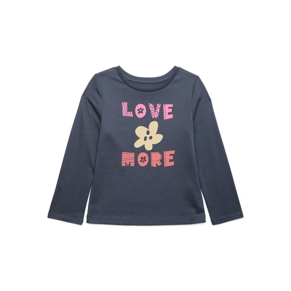 365 Kids By Garanimals Girls Long Sleeve Graphic T-Shirt, Sizes 4-10